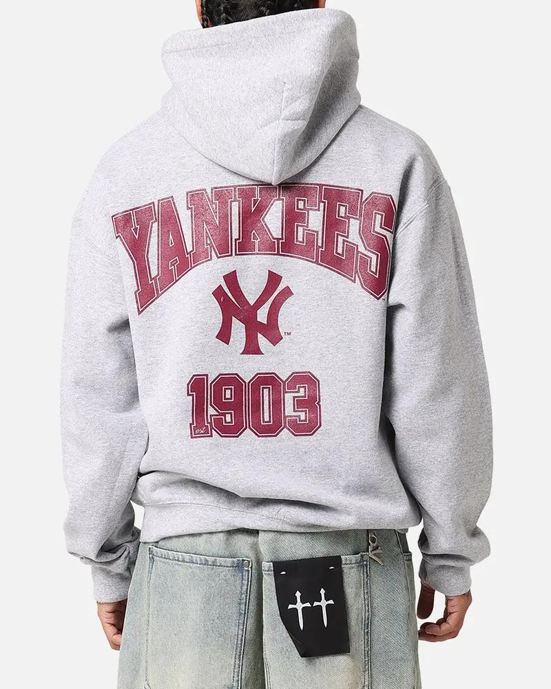 Majestic Athletic New York Yankees Wordmark Arch Hoodie Grey 1