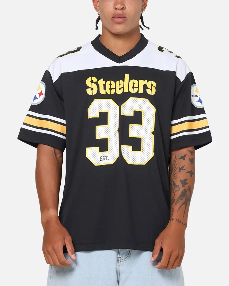 Majestic Athletic Pittsburgh Steelers Glenver Mesh Oversized T-Shirt Black 1