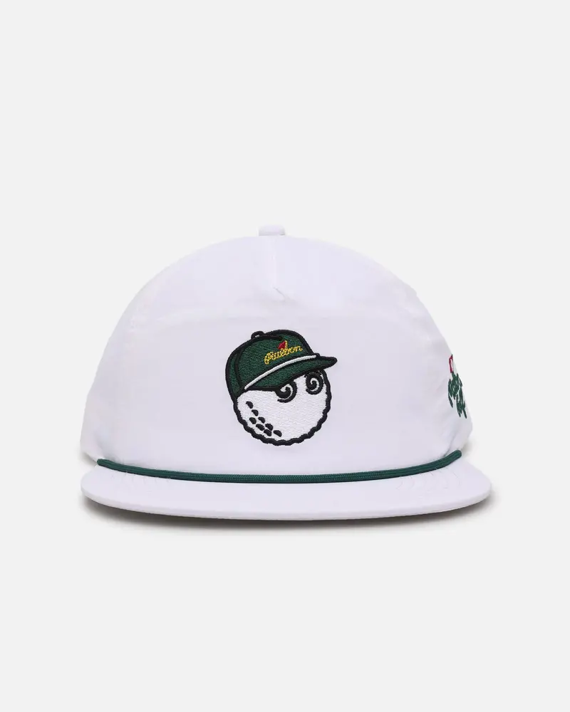Malbon Pimento Nylon Rope 6 Panel Snapback White 1
