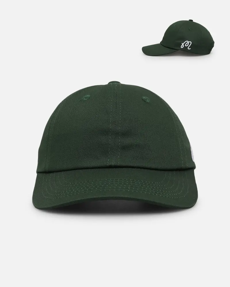 Malbon Washed Cotton Twill Strapback Evergreen 1