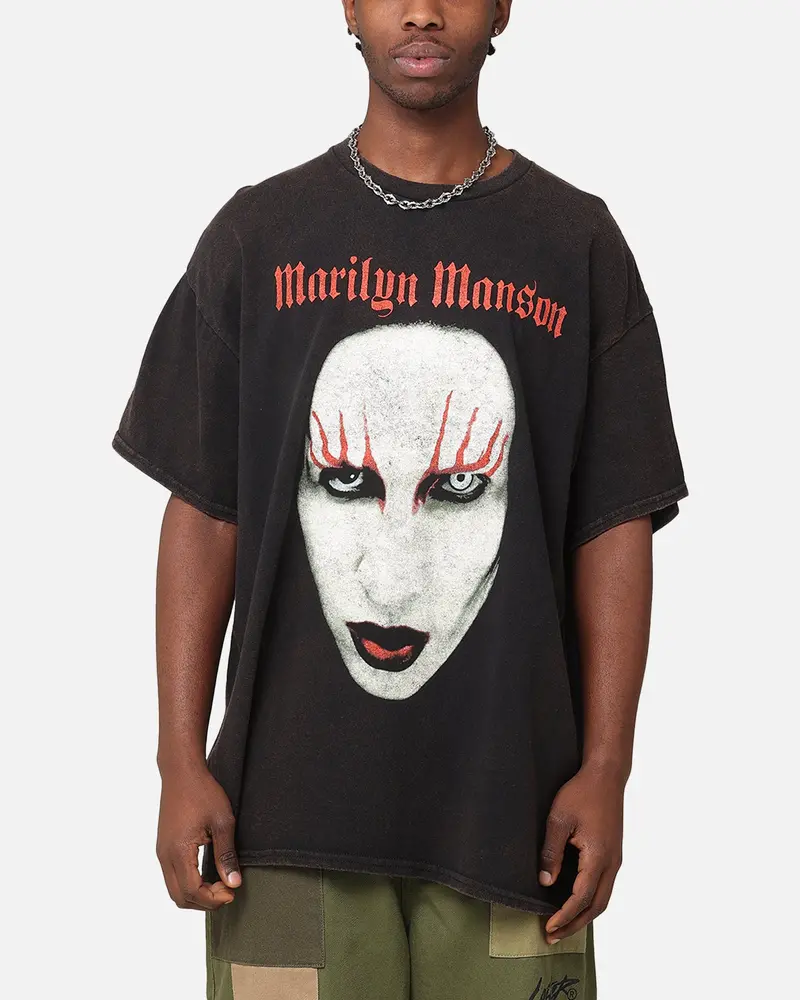 Marilyn Manson Red Lids Vintage T-Shirt Black Vintage 1