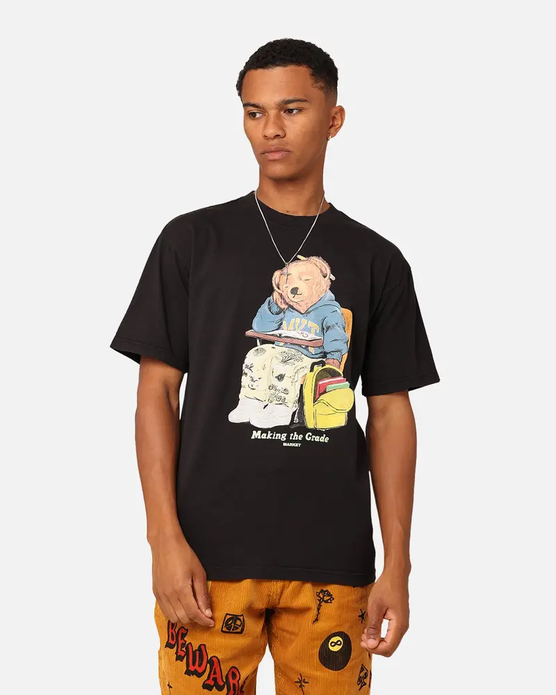 Market Making The Grade Bear T-Shirt Washed Black 1