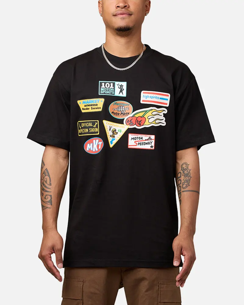 Market Patched T-Shirt Black 1