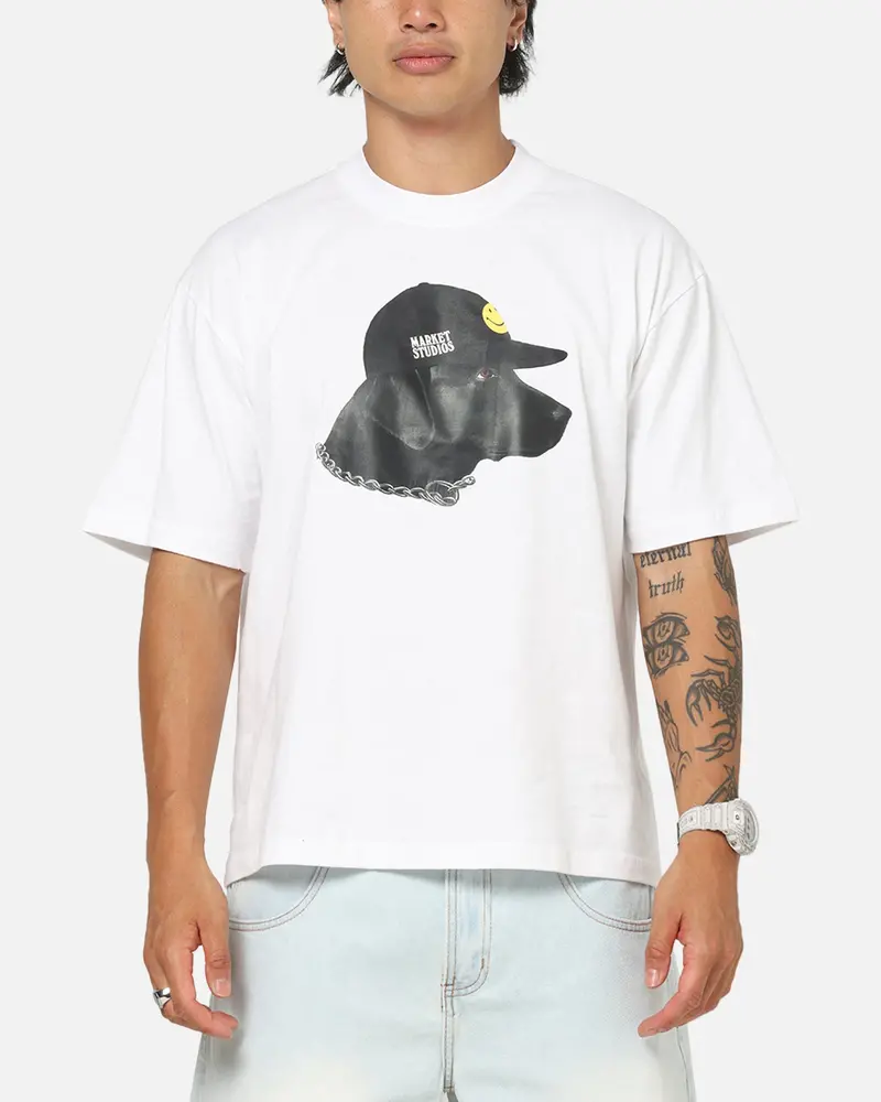 Market Smiley Dog Got Style T-Shirt White 1
