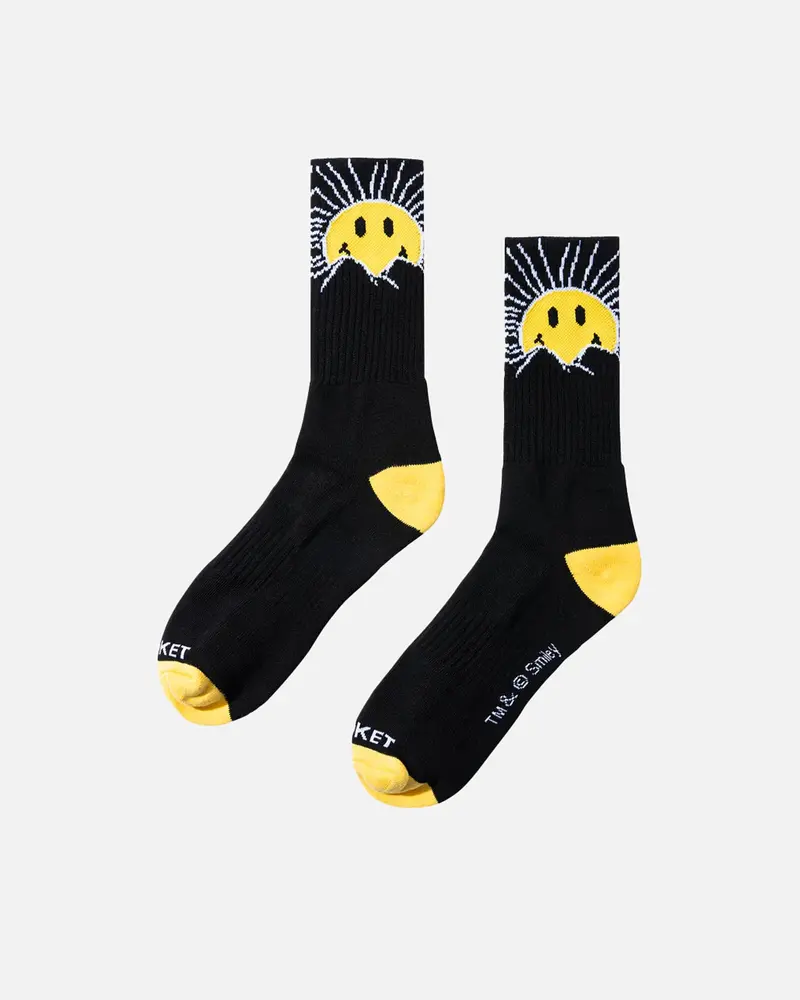Market X Smiley Sunrise Socks Black 1
