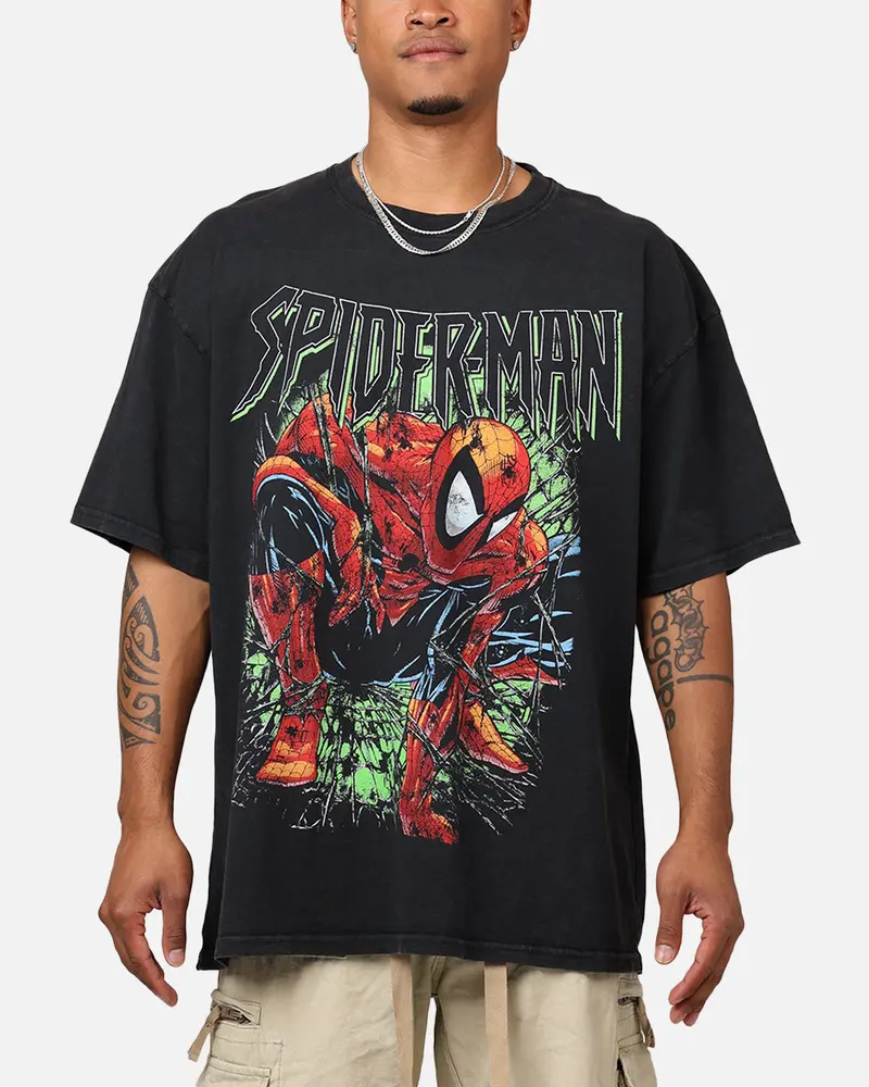 Marvel Spider-Man T-Shirt Black Acidwash 1