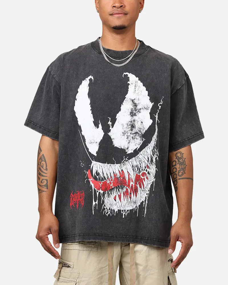 Marvel Spider-Man Venom T-Shirt Black Acidwash 1