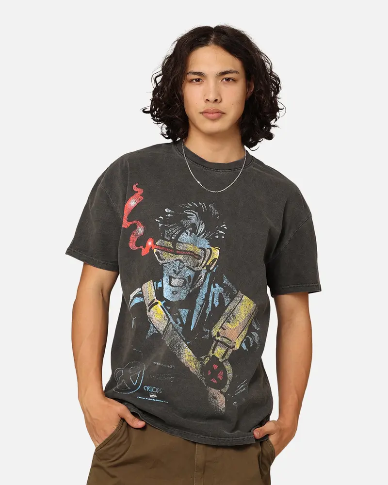 Marvel X-Men Cyclops Heavyweight T-Shirt Black Wash 1