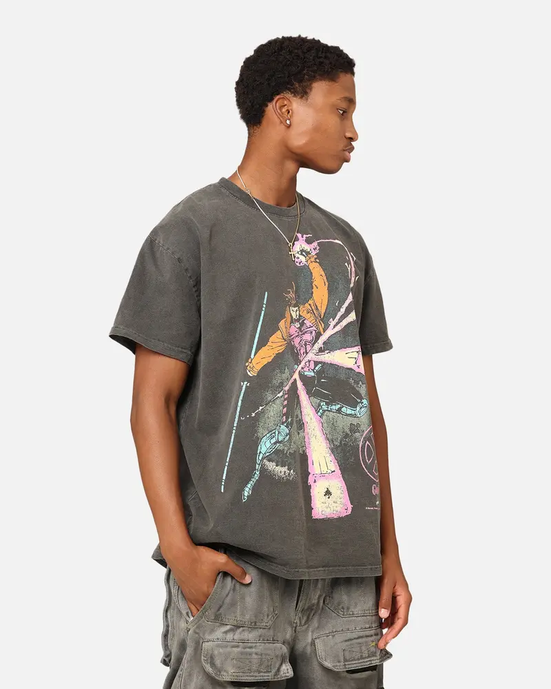 Marvel X-Men Gambit Heavyweight T-Shirt Black Wash 1