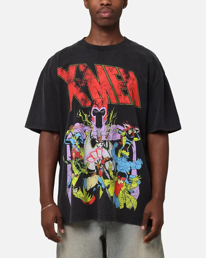 Marvel X-Men The X-Men Heavy Vintage T-Shirt Vintage Black 1