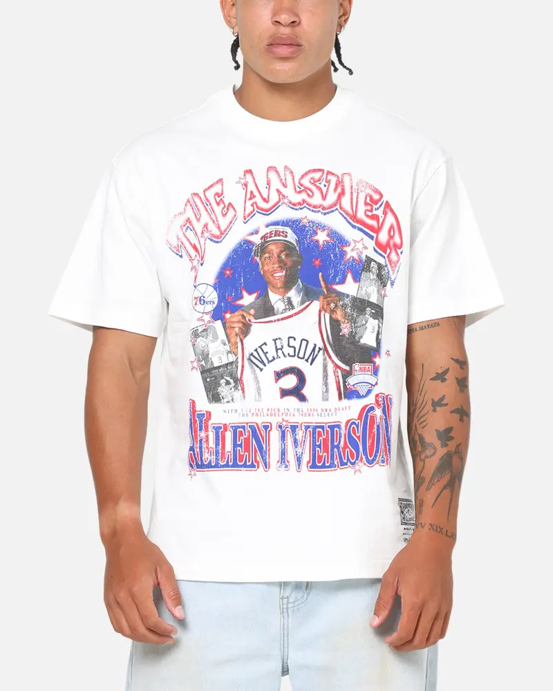 Mitchell & Ness Allen Iverson Star Burster T-Shirt Vintage White 1