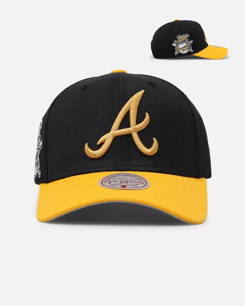Mitchell & Ness Atlanta Braves "Enter The Dragon" Pro Crown Snapback Black/Ochre 1
