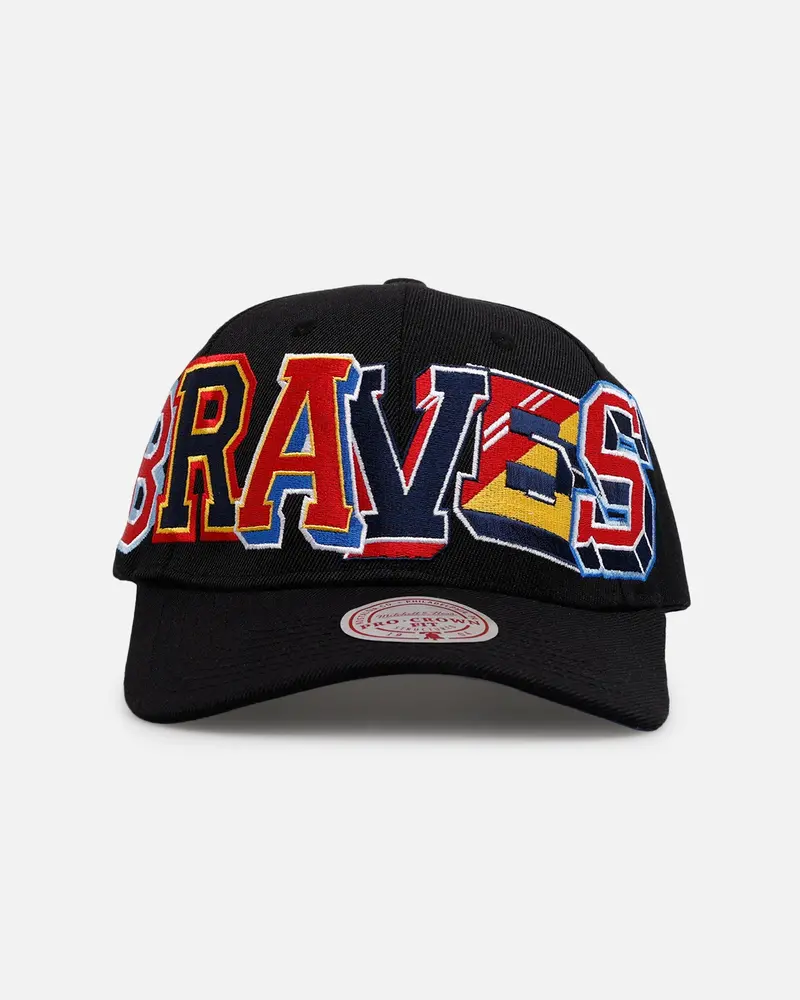 Mitchell & Ness Atlanta Braves 'Hyper Type' Pro Crown Snapback Black 1