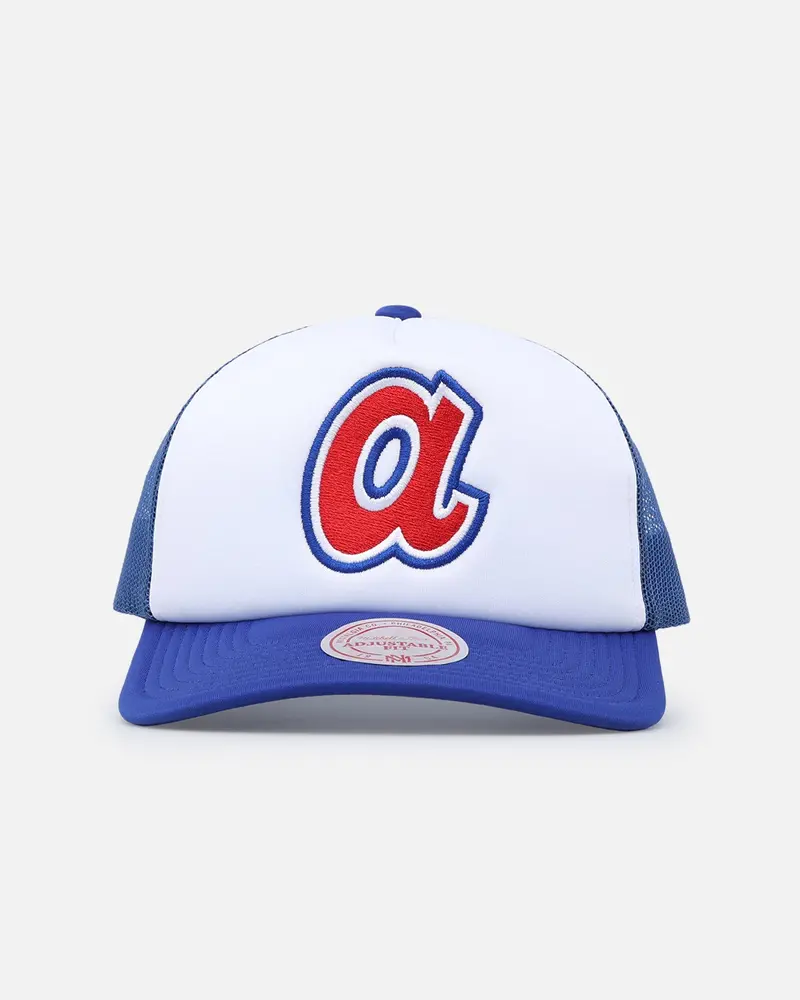 Mitchell & Ness Atlanta Braves Team Foam Trucker Snapback Blue/White 1