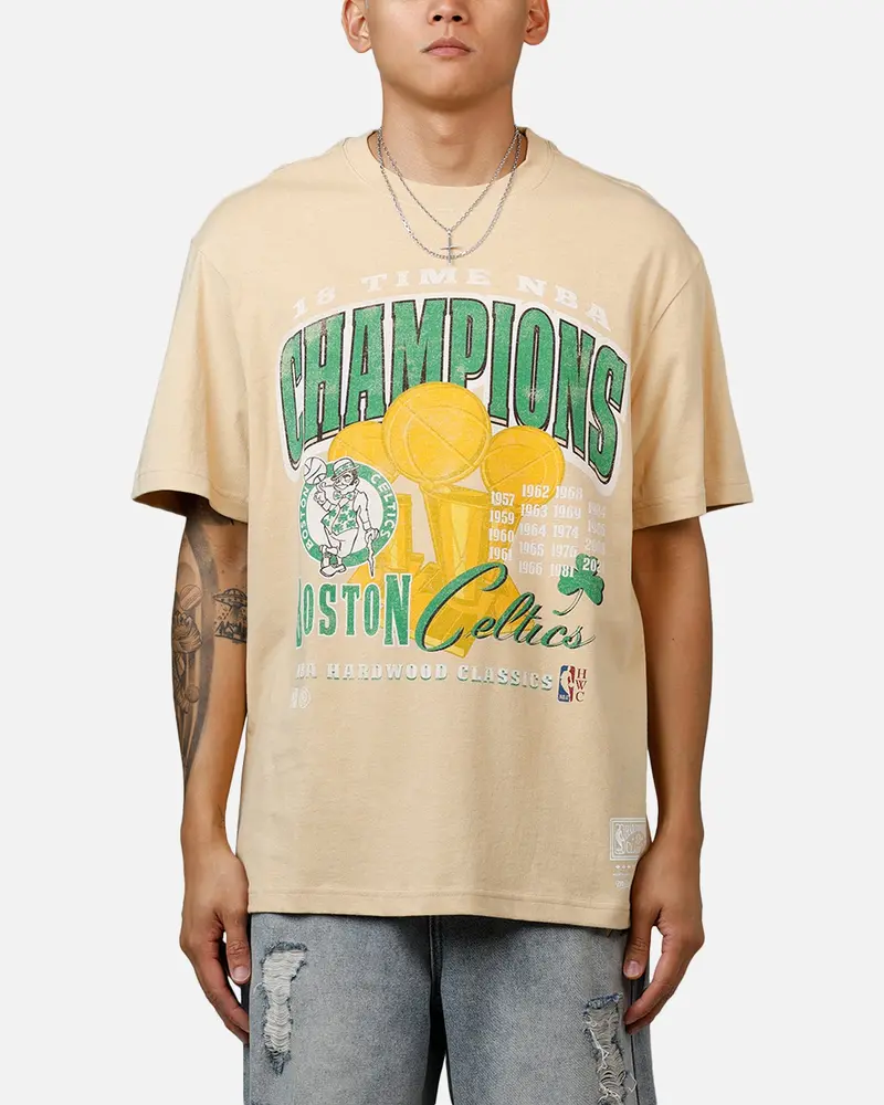 Mitchell & Ness Boston Celtics 18-Time T-Shirt Tan 1