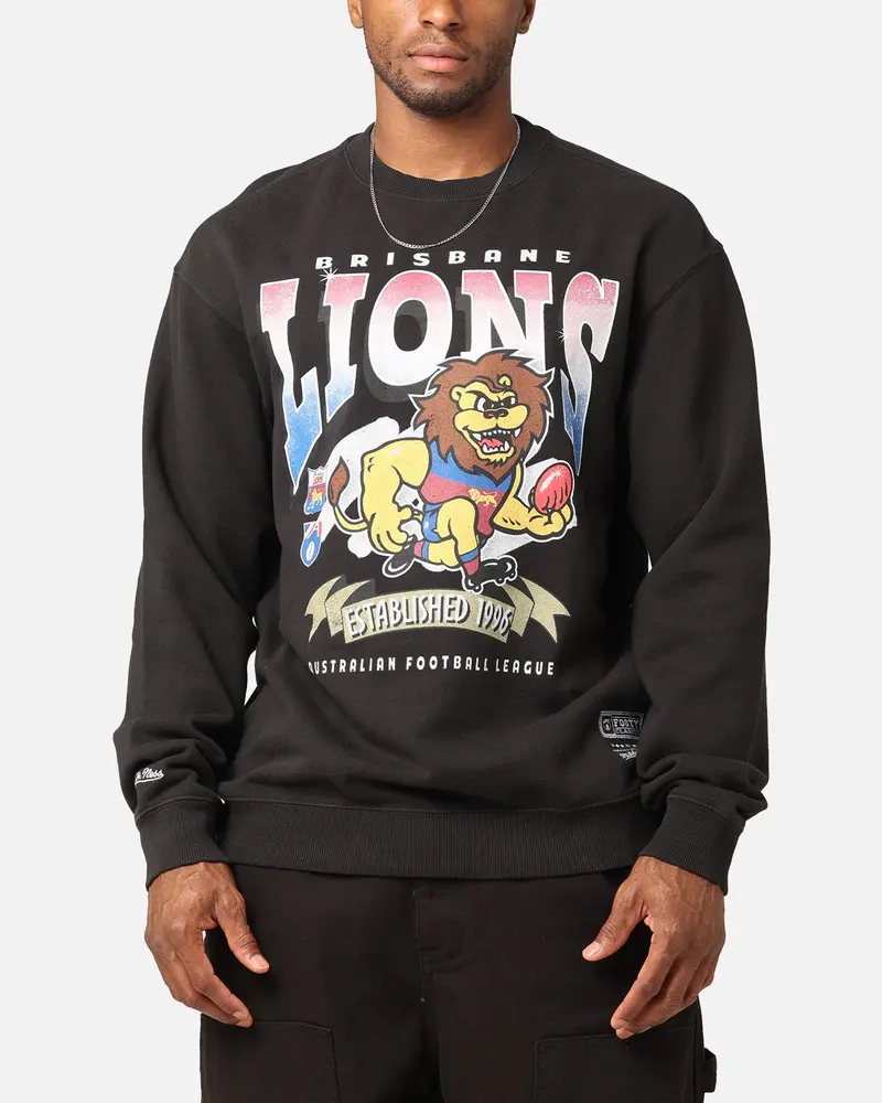 Mitchell & Ness Brisbane Lions Character Crewneck Faded Black 1