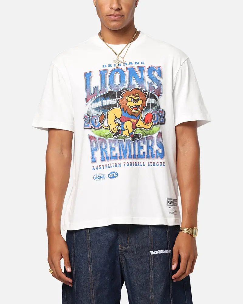 Mitchell & Ness Brisbane Lions Mascot T-Shirt Vintage White 1