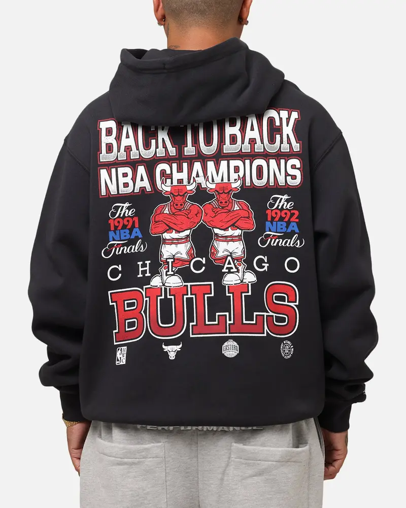 Mitchell & Ness Chicago Bulls Back To Back Hoodie Faded Black 1