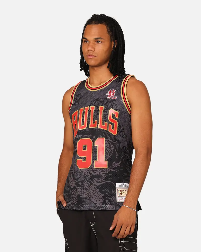 Mitchell & Ness Chicago Bulls Dennis Rodman '97-98 Year Of The Dragon Swingman Jersey Black/Red 1
