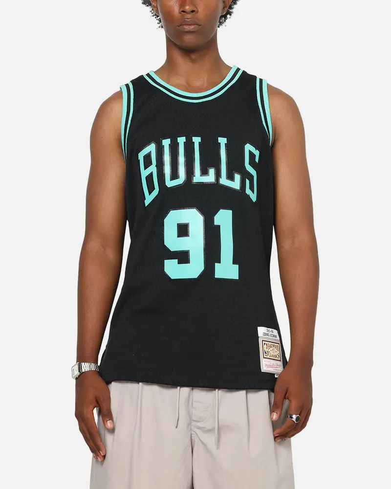 Mitchell & Ness Chicago Bulls Dennis Rodman 'Cool Blue' Swing Jersey Black/Blue 1