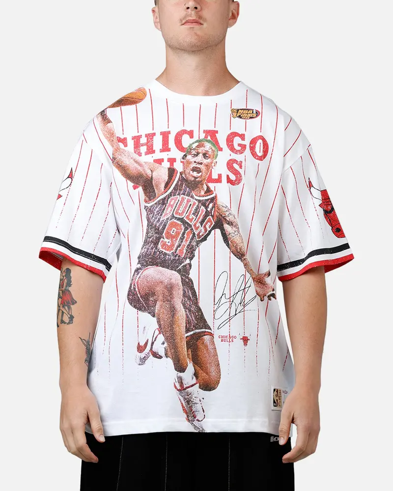 Mitchell & Ness Chicago Bulls Dennis Rodman Playmaker T-Shirt White 1
