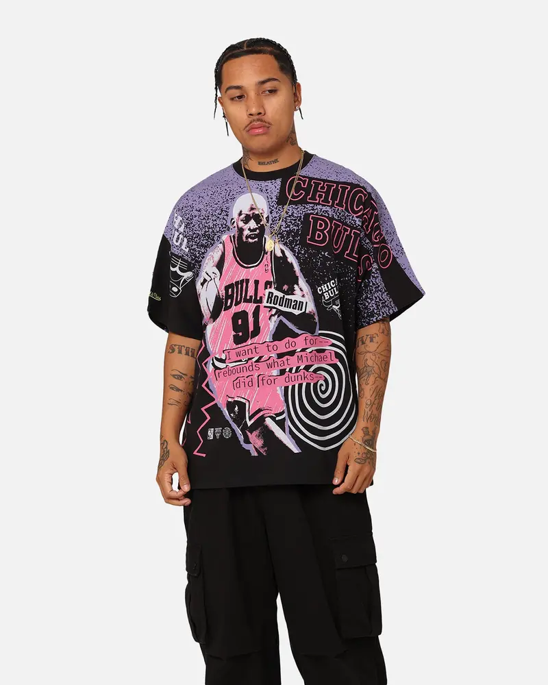 Mitchell & Ness Chicago Bulls Dennis Rodman Rebound T-Shirt Black 1