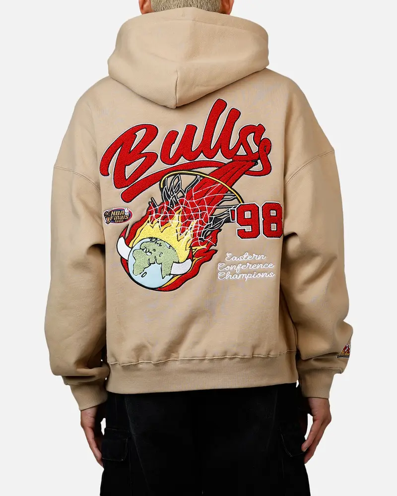 Mitchell & Ness Chicago Bulls Fireball Hoodie Tan 1