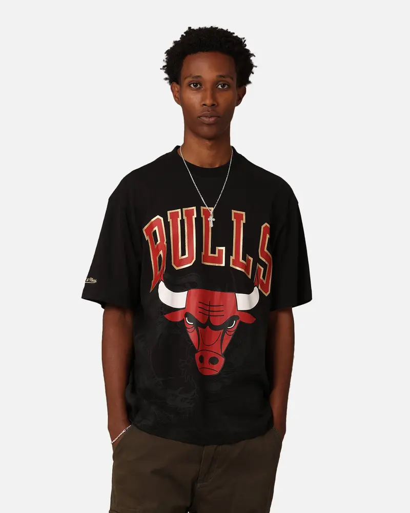 Mitchell & Ness Chicago Bulls Year Of The Dragon T-Shirt Faded Black 1