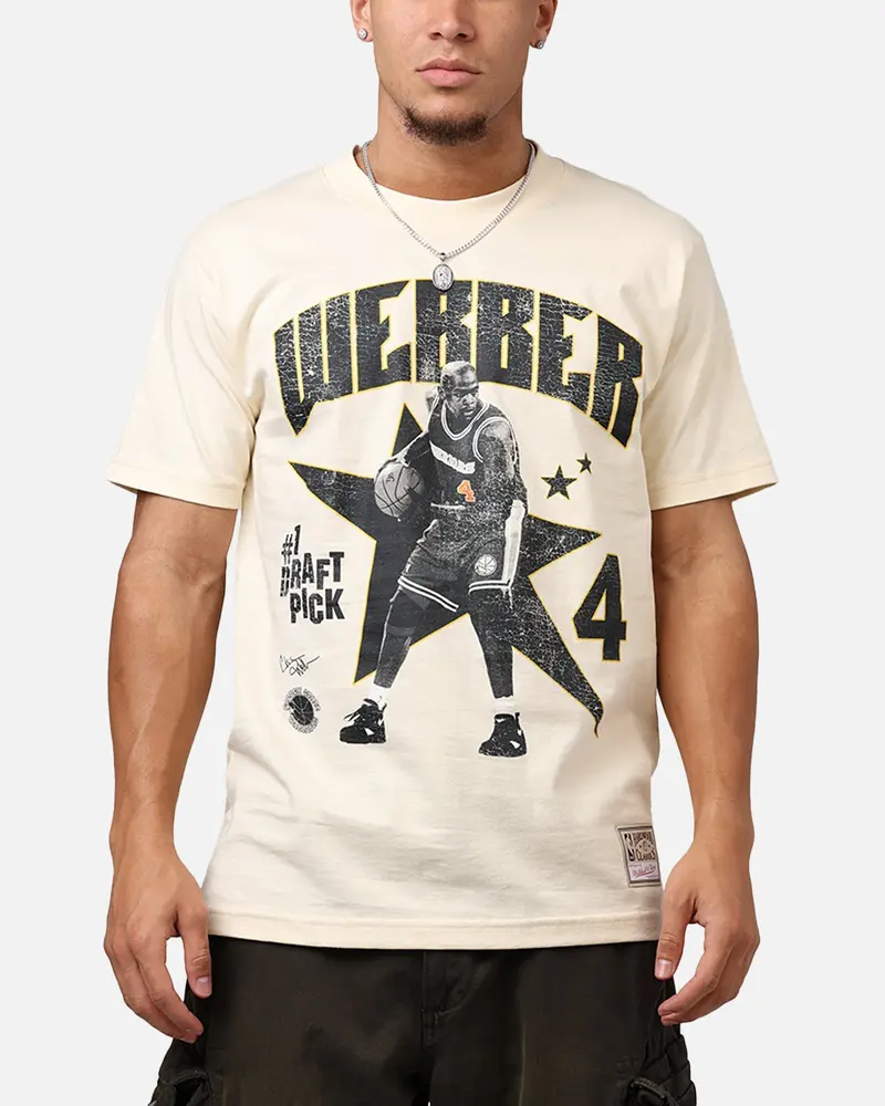 Mitchell & Ness Chris Webber #1 Draft Pick T-Shirt Cream 1