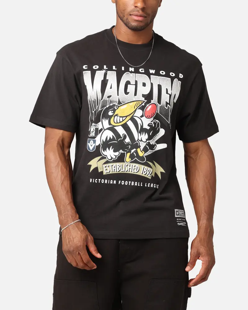 Mitchell & Ness Collingwood Magpies Character T-Shirt Faded Black 1