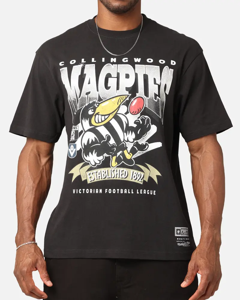 Mitchell & Ness Collingwood Magpies Character T-Shirt Faded Black 4
