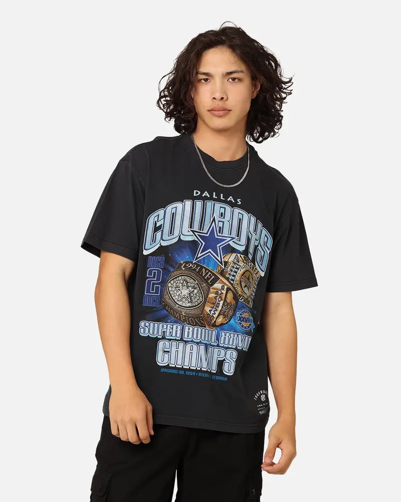 Mitchell & Ness Dallas Cowboys '93-94 Super Bowl Champs T-Shirt Faded Black 1