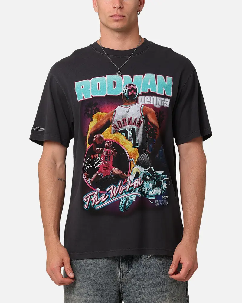 Mitchell & Ness Dennis Rodman Vice T-Shirt Faded Black 1