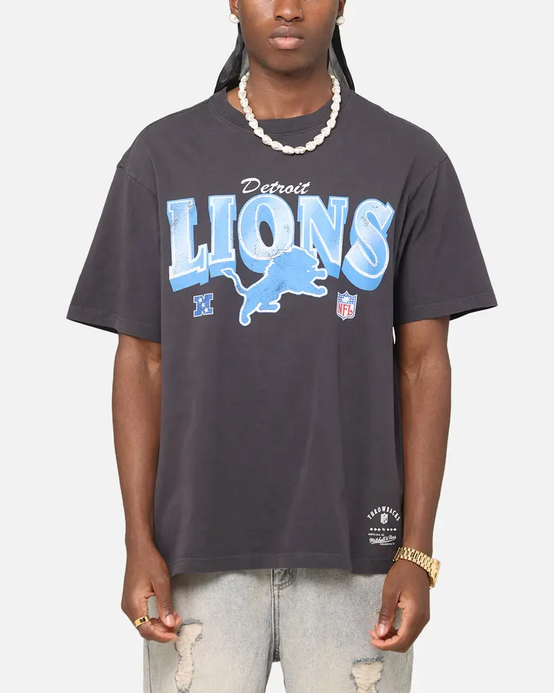 Mitchell & Ness Detroit Lions Arch T-Shirt Faded Black 1