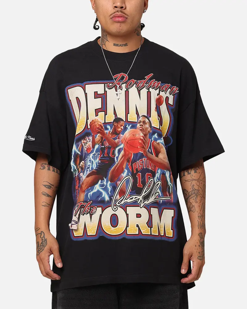 Mitchell & Ness Detroit Pistons Dennis Rodman Rookie Season T-Shirt Faded Black 1