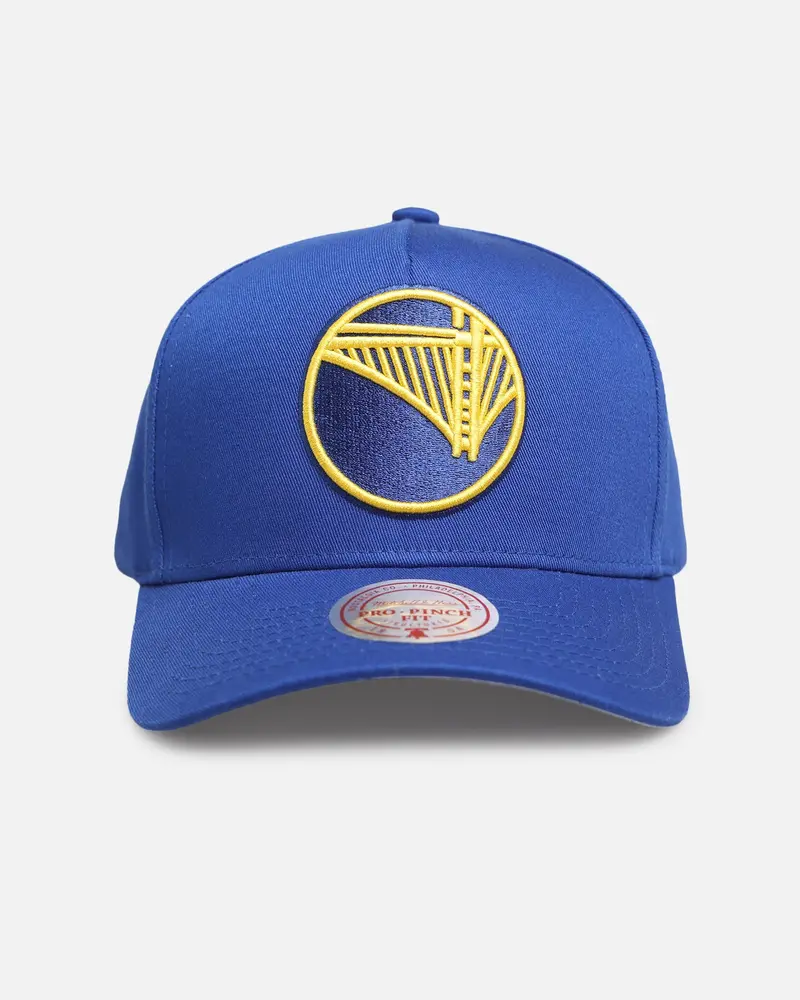 Mitchell & Ness Golden State Warriors 'Upside Down Logo' Pro Pinch Snapback Royal Blue 1