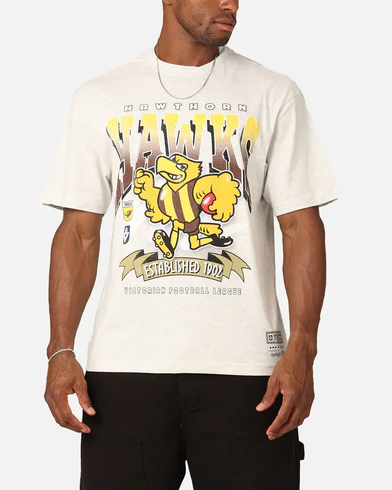 Mitchell & Ness Hawthorn Hawks Character T-Shirt Silver Marle 1
