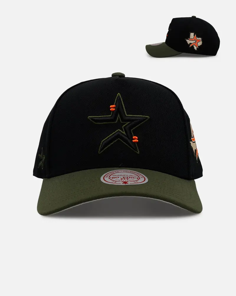 Mitchell & Ness Houston Astros 'Olive Cargos' Pro Pinch Snapback Olive/Black 1