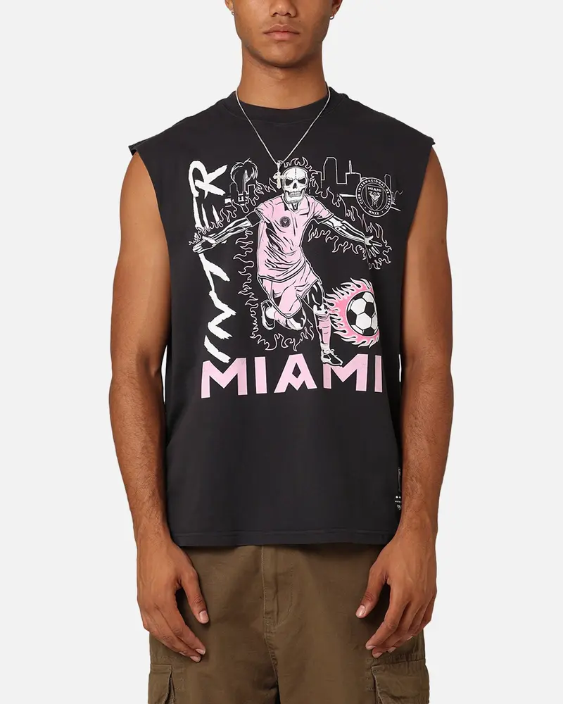 Mitchell & Ness Inter Miami Cf Flame Muscle T-Shirt Black 1