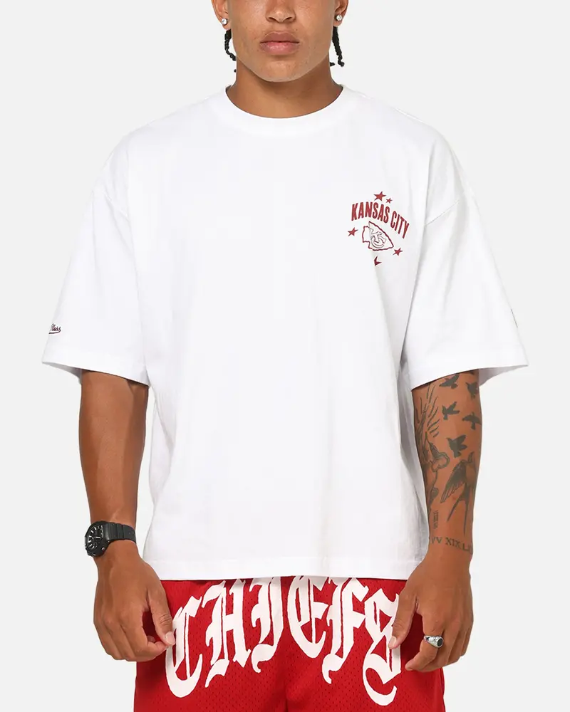 Mitchell & Ness Kansas City Chiefs Stars & Text Boxy T-Shirt White 2