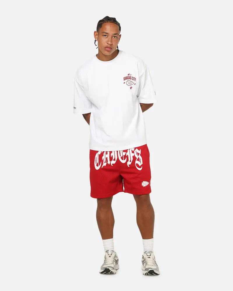 Mitchell & Ness Kansas City Chiefs Stars & Text Boxy T-Shirt White 4