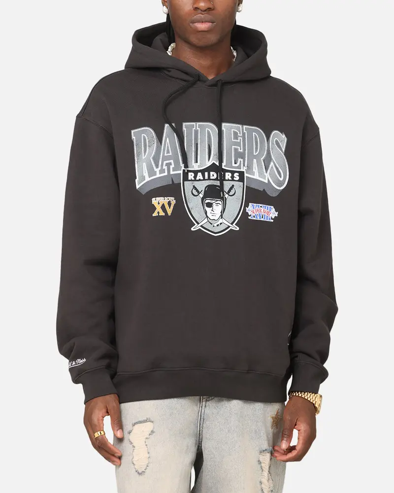 Mitchell & Ness Las Vegas Raiders Arch Hoodie Faded Black 1