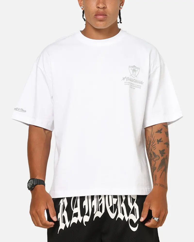 Mitchell & Ness Las Vegas Raiders Beastmode 24 Boxy T-Shirt White 2