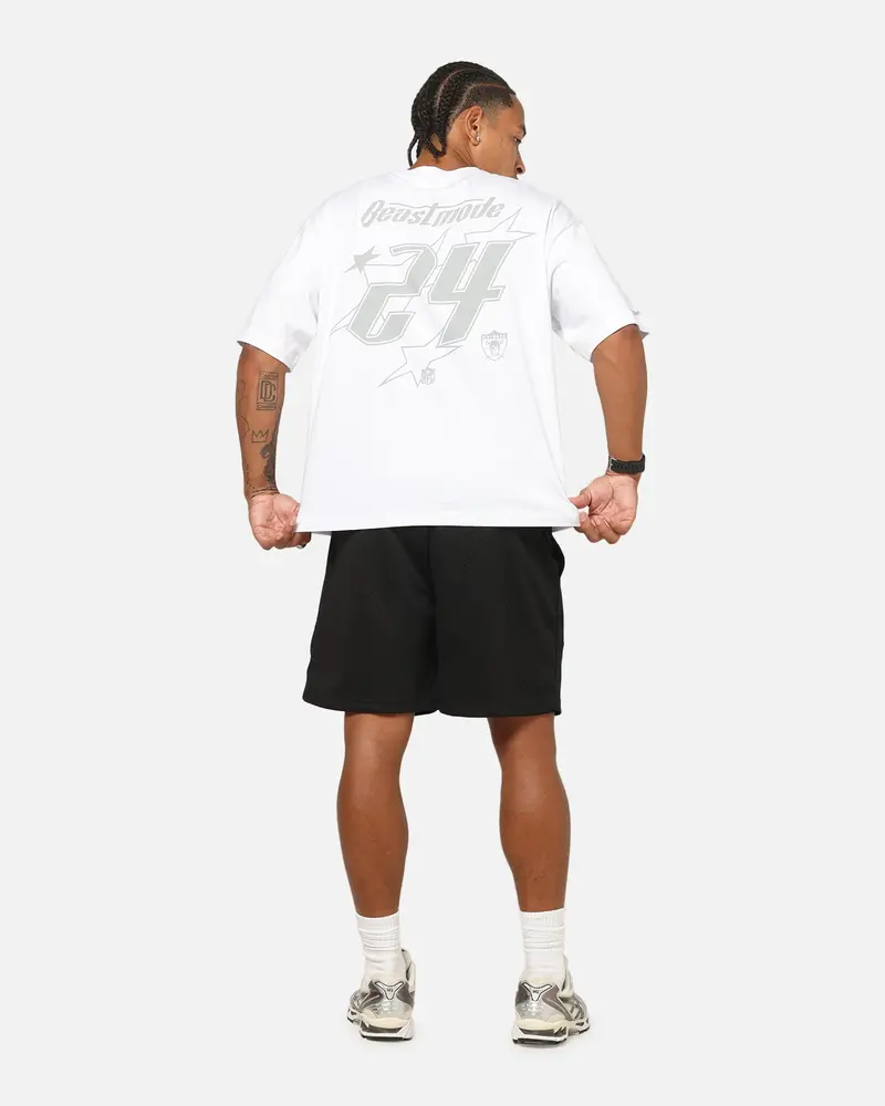 Mitchell & Ness Las Vegas Raiders Beastmode 24 Boxy T-Shirt White 3