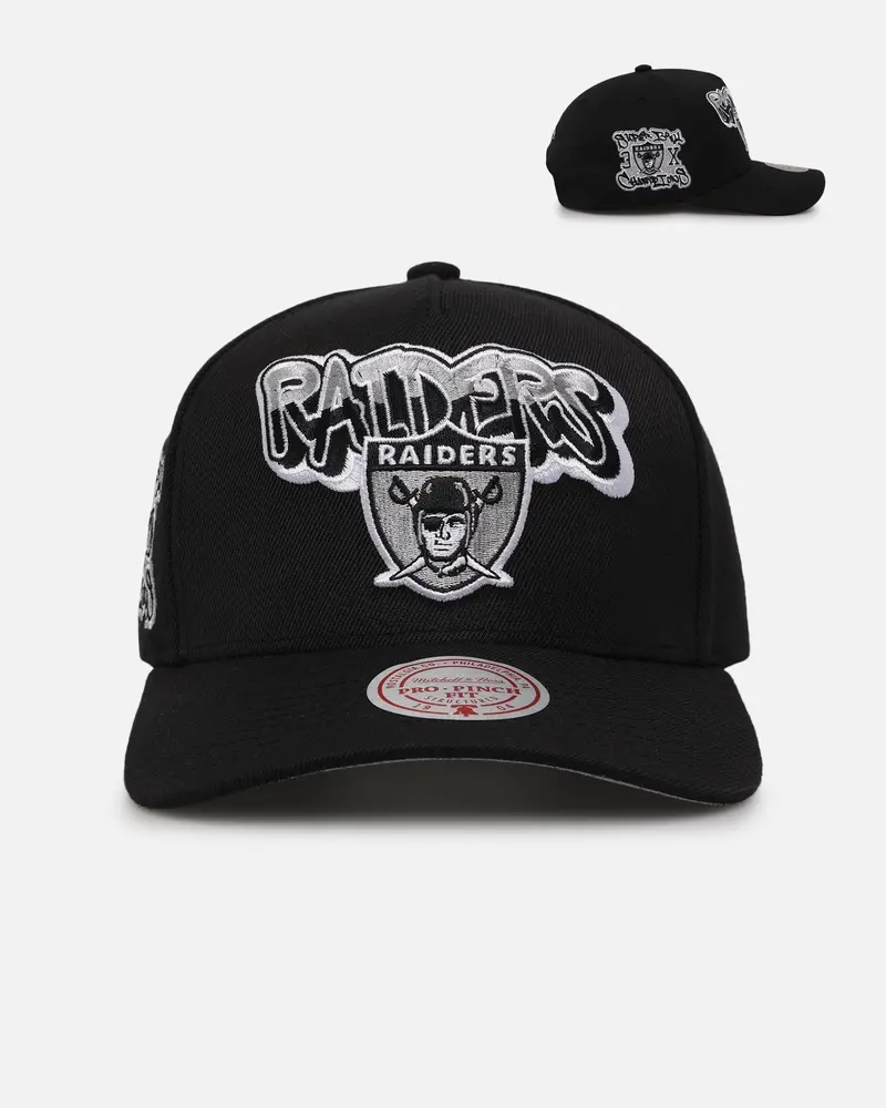 Mitchell & Ness Las Vegas Raiders Champs Graffiti Pro Crown Snapback Black 1