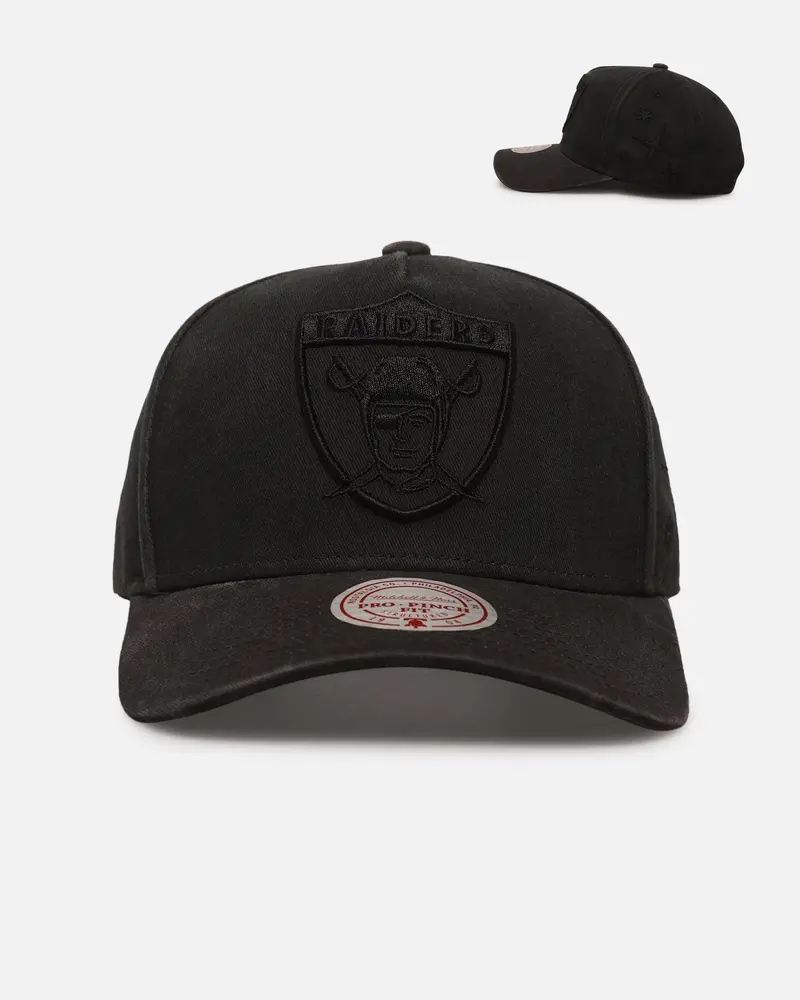 Mitchell & Ness Las Vegas Raiders 'Crossover' Pro Pinch Snapback Washed Black 1