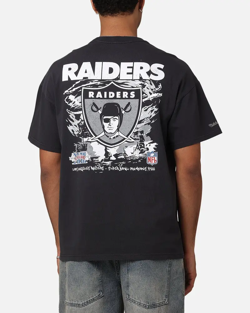 Mitchell & Ness Las Vegas Raiders Flames T-Shirt Faded Black 1