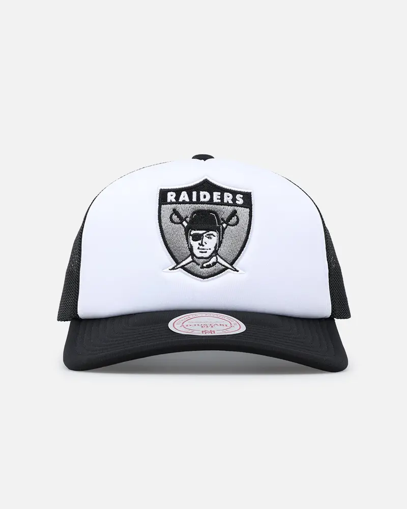 Mitchell & Ness Las Vegas Raiders Logo Foam Trucker Snapback Black/White 1