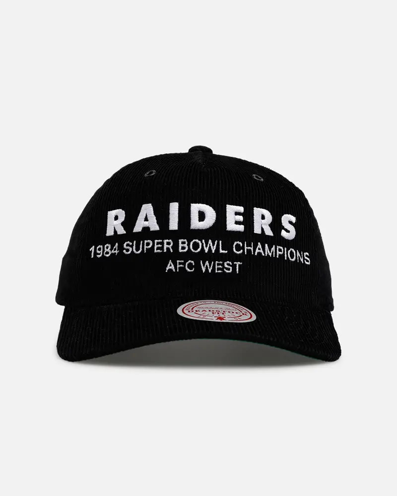 Mitchell & Ness Las Vegas Raiders 'Worldwide' Deadstock Corduroy Snapback Black 1
