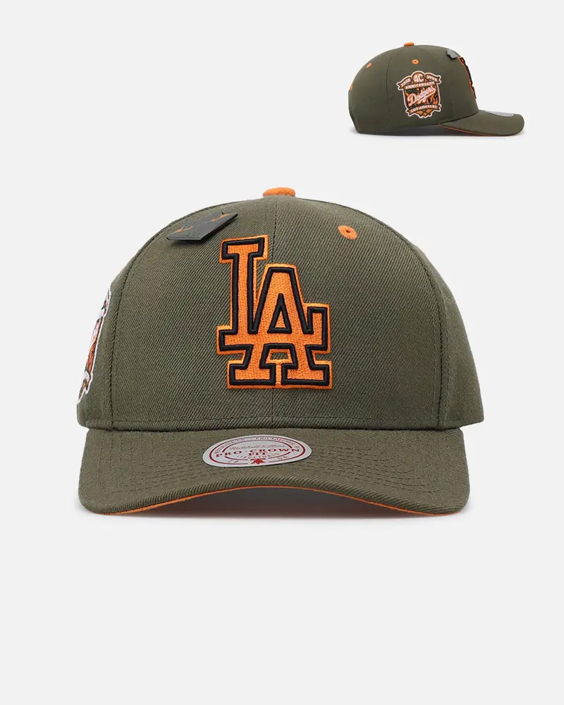 Mitchell & Ness Los Angeles Dodgers 'Harmony Of Hues' Pro Crown Snapback Olive/Orange 1